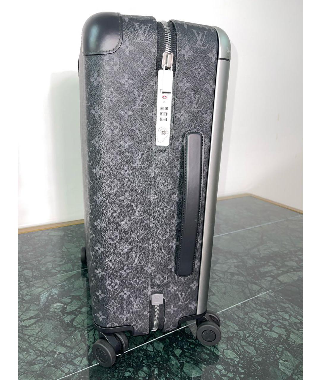 LOUIS VUITTON Черный кожаный чемодан, фото 3