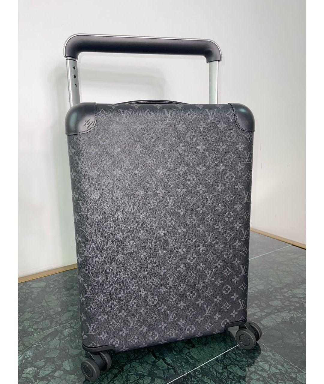 LOUIS VUITTON Черный кожаный чемодан, фото 9