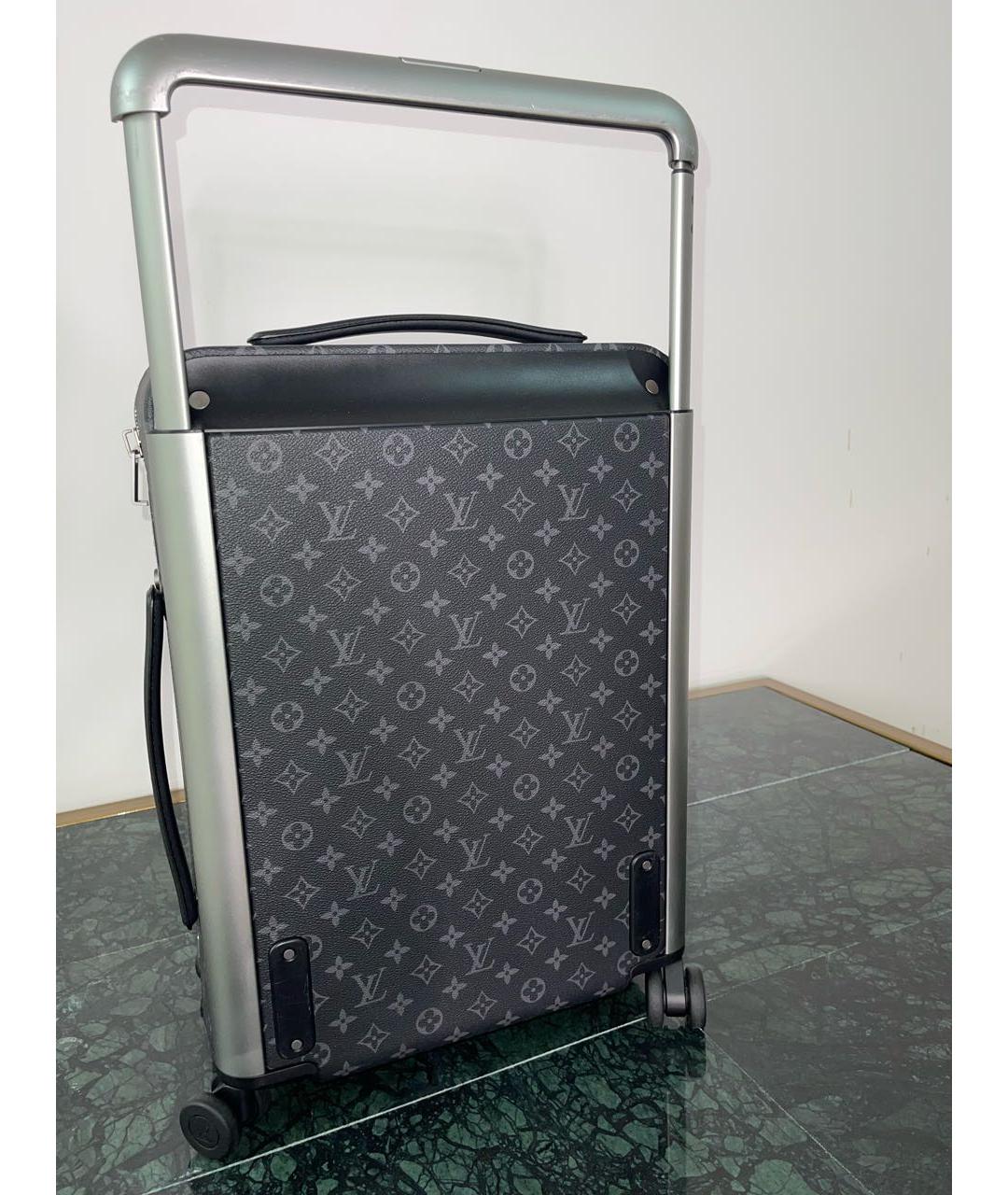 LOUIS VUITTON Черный кожаный чемодан, фото 2