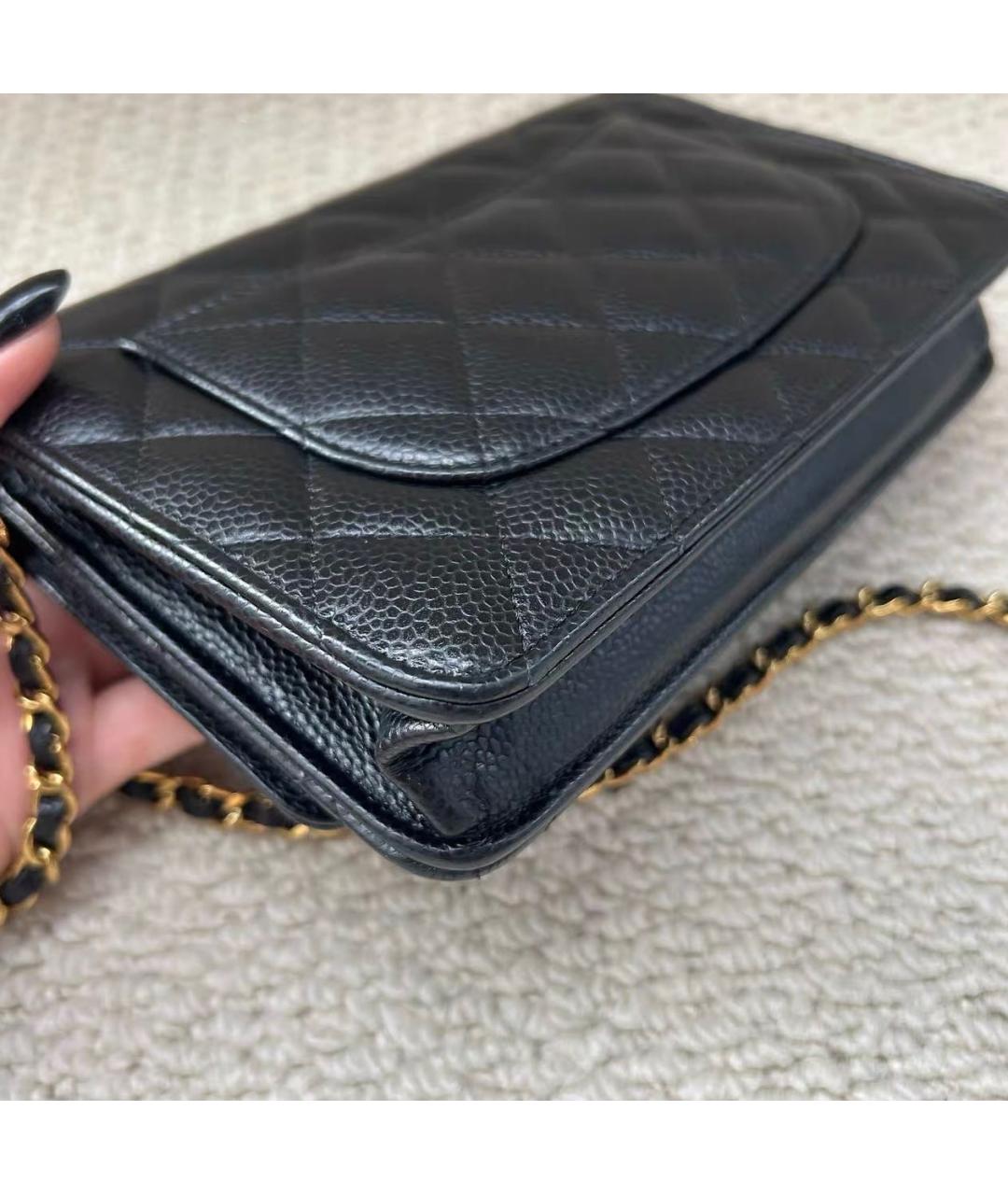 CHANEL Черная кожаная сумка через плечо, фото 8