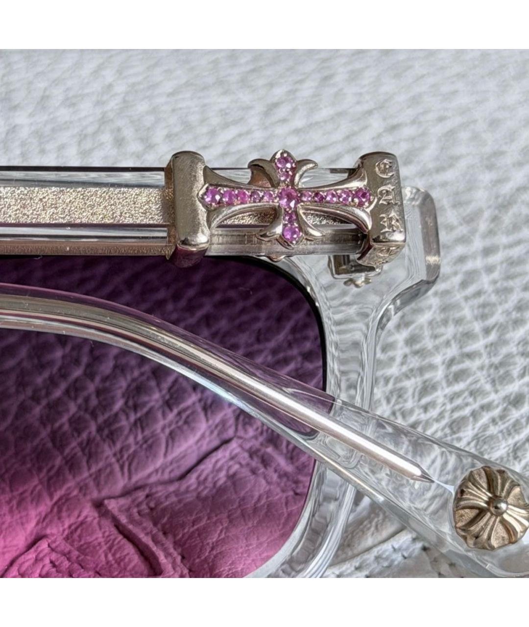 CHROME HEARTS Прозрачные пластиковые солнцезащитные очки, фото 6