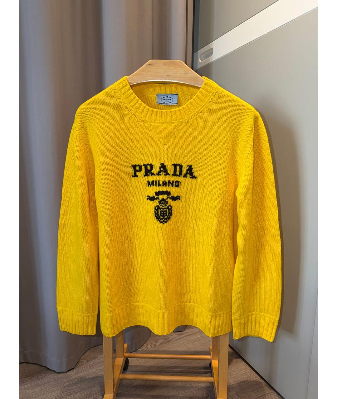 PRADA Желтый кашемировый джемпер / свитер, фото 2