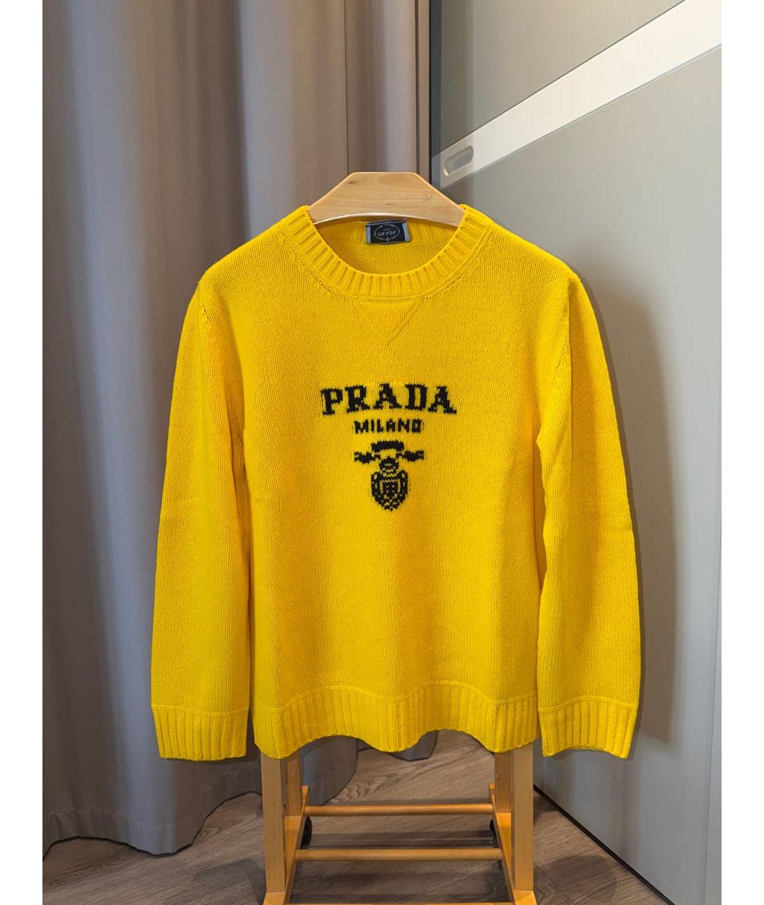 PRADA Желтый кашемировый джемпер / свитер, фото 5