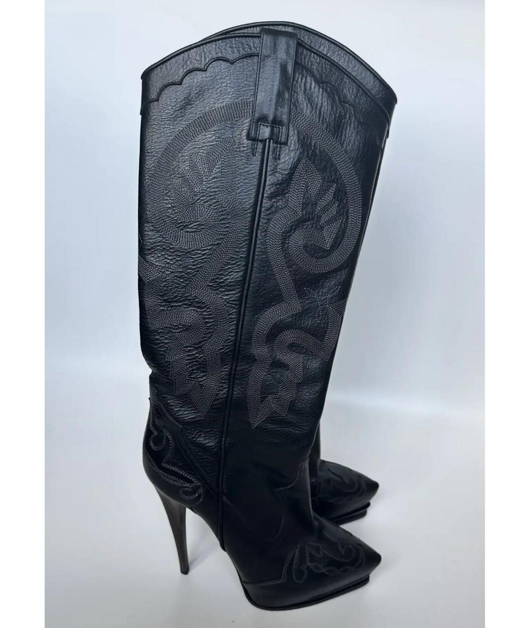LANVIN Черные кожаные сапоги, фото 8