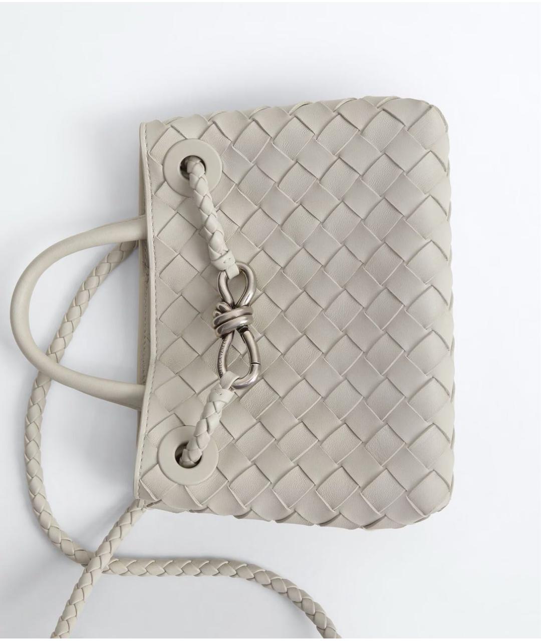 BOTTEGA VENETA Серая кожаная сумка с короткими ручками, фото 2