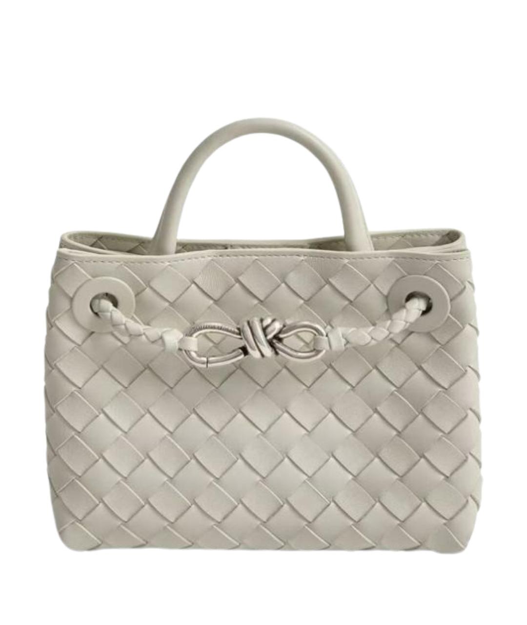 BOTTEGA VENETA Серая кожаная сумка с короткими ручками, фото 1