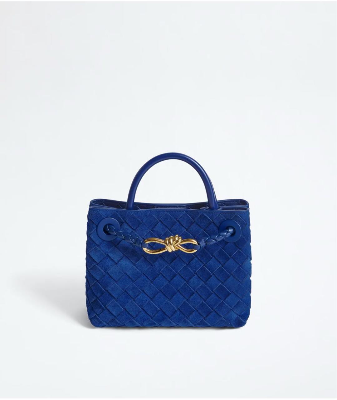 BOTTEGA VENETA Синяя замшевая сумка с короткими ручками, фото 4