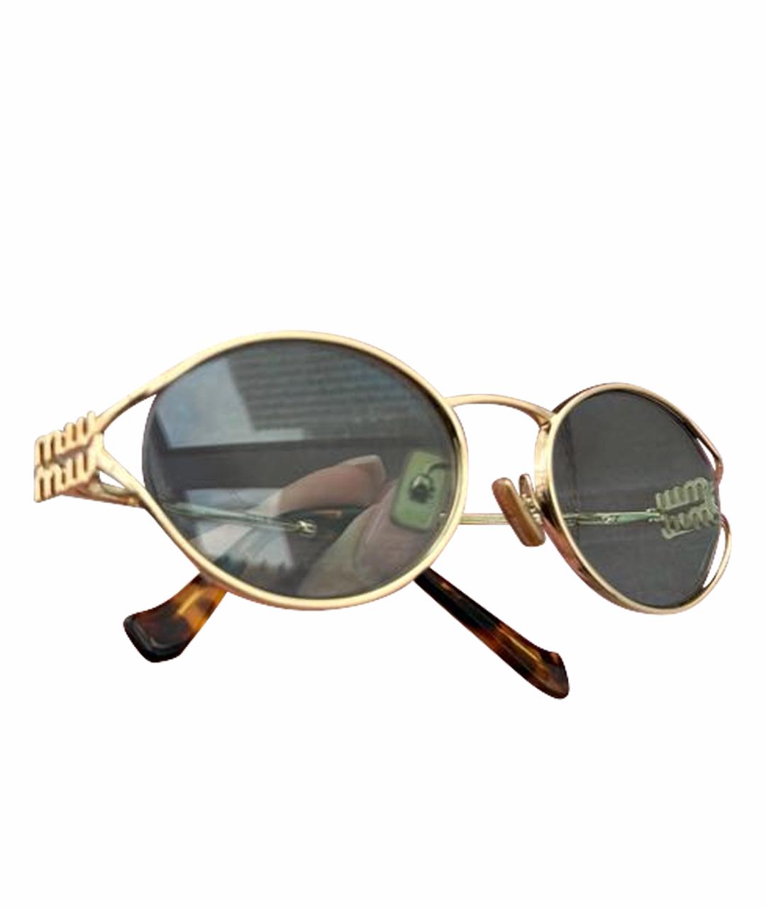 MIU MIU Зеленые пластиковые солнцезащитные очки, фото 1