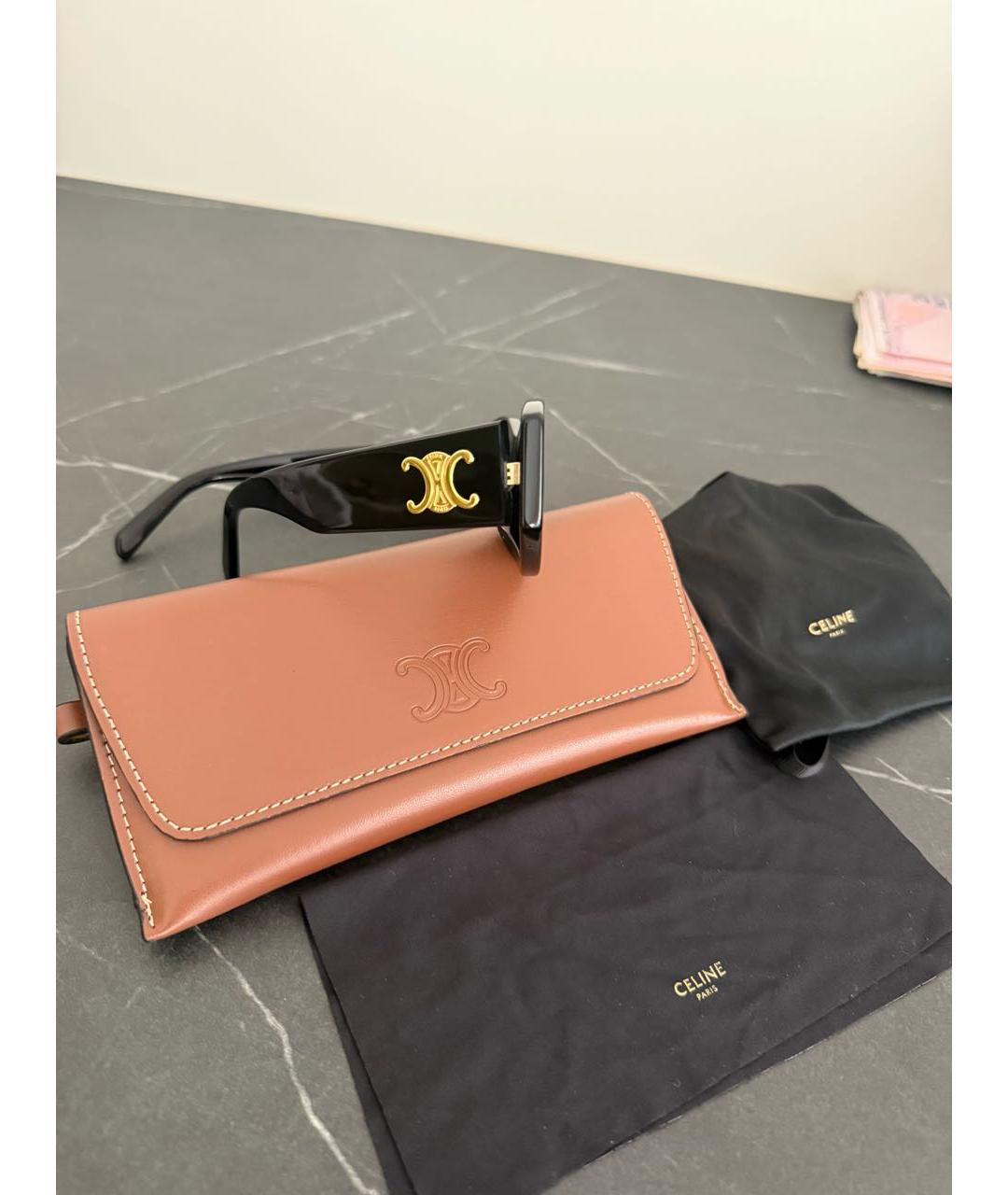 CELINE Черные пластиковые солнцезащитные очки, фото 2