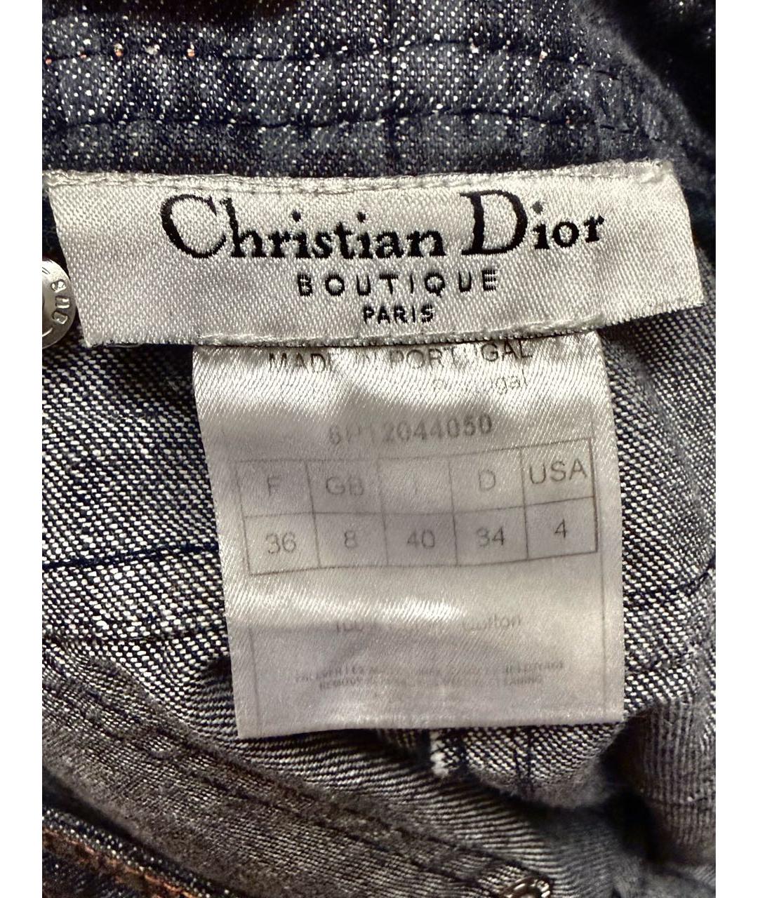 CHRISTIAN DIOR Синие хлопковые джинсы клеш, фото 6