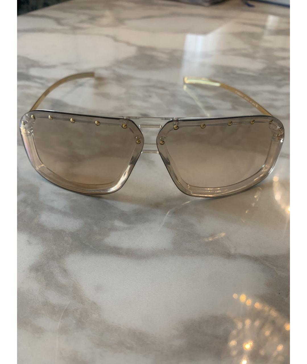GUCCI Золотые металлические солнцезащитные очки, фото 5