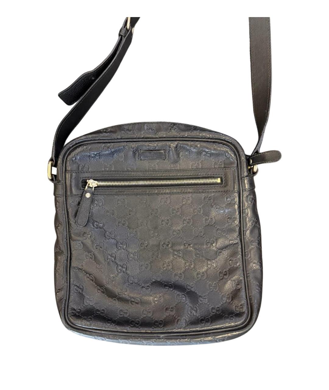 GUCCI Черная кожаная сумка на плечо, фото 1