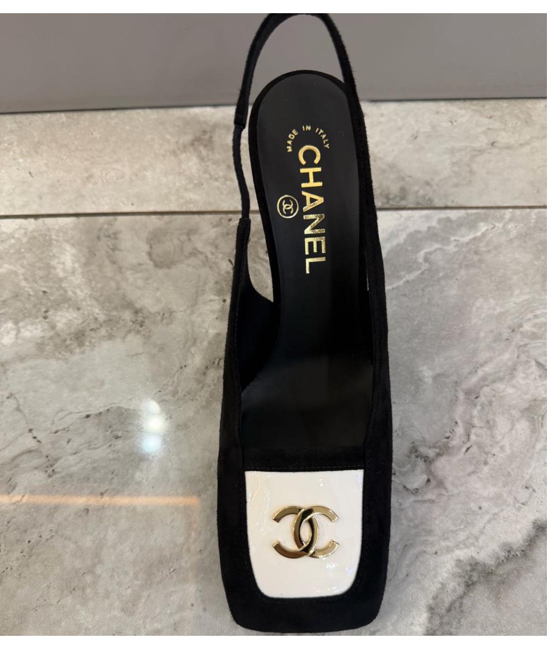 CHANEL Черные замшевые туфли, фото 4