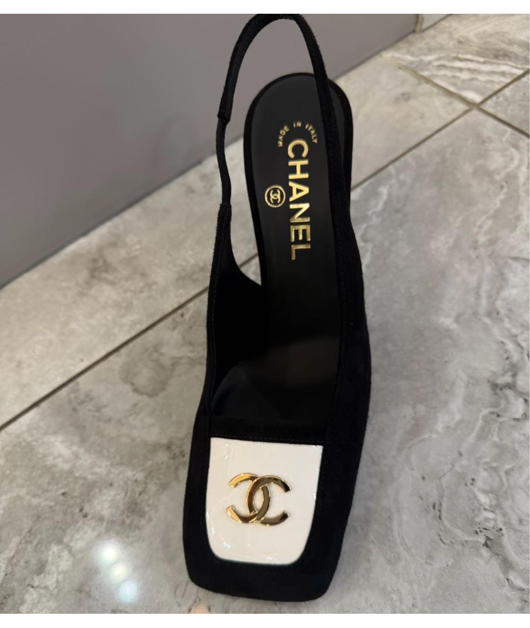 CHANEL Черные замшевые туфли, фото 3