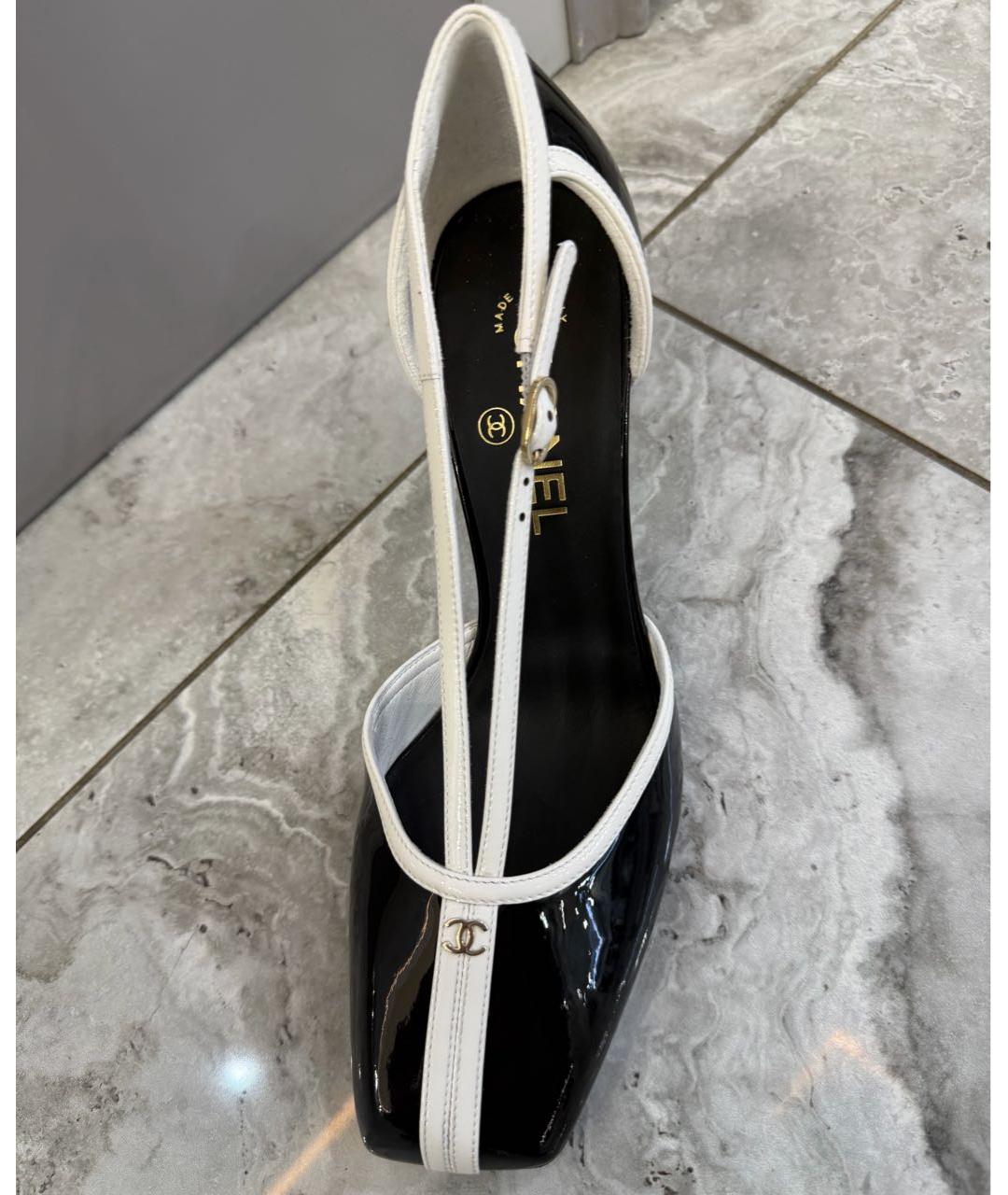 CHANEL Черные туфли из лакированной кожи, фото 3