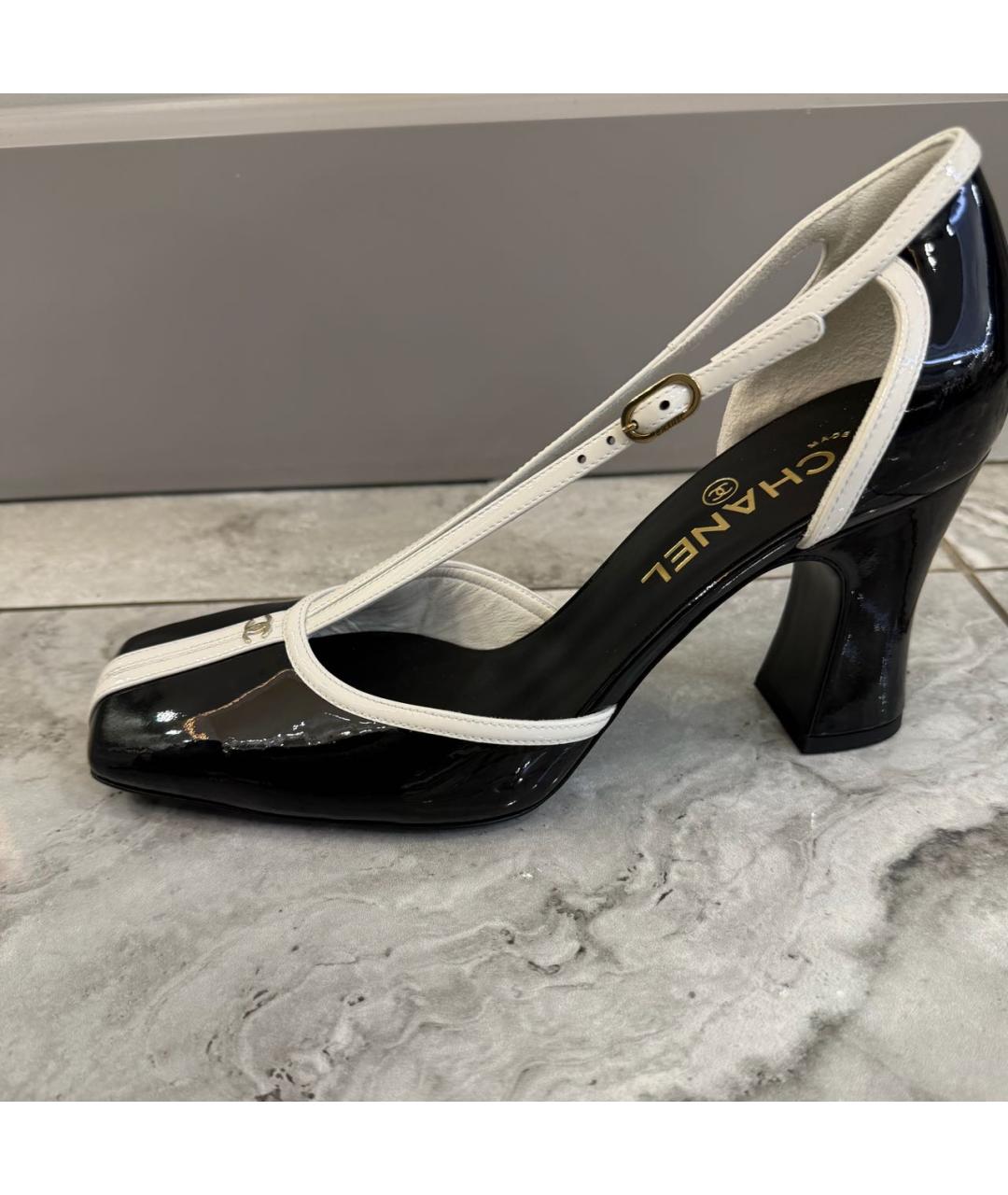CHANEL Черные туфли из лакированной кожи, фото 6