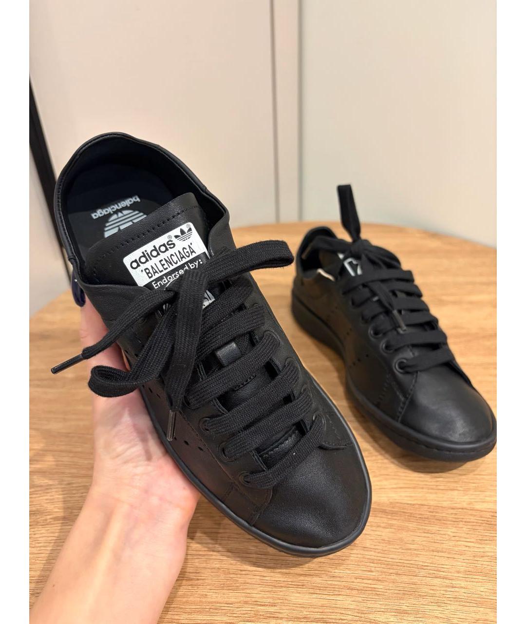 BALENCIAGA Черные кожаные кеды, фото 5
