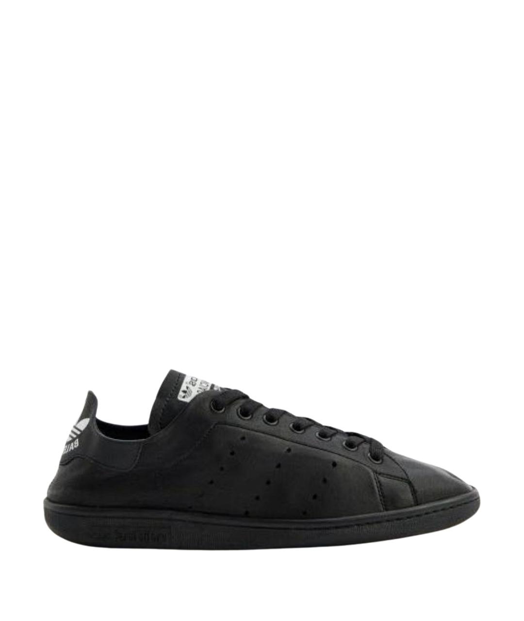 BALENCIAGA Черные кожаные кеды, фото 1