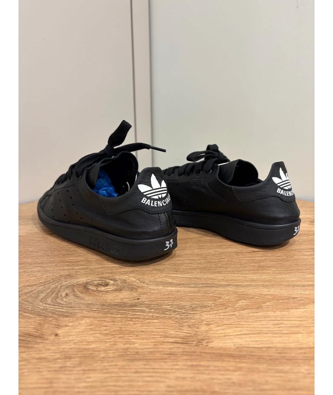 BALENCIAGA Черные кожаные кеды, фото 4