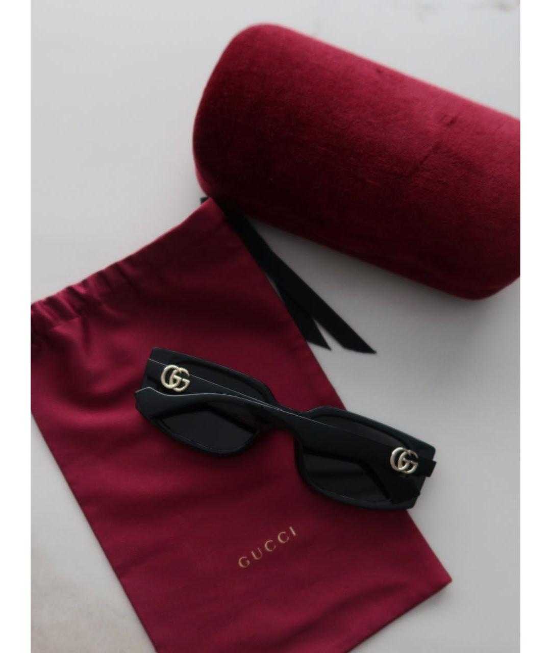 GUCCI Черные пластиковые солнцезащитные очки, фото 6