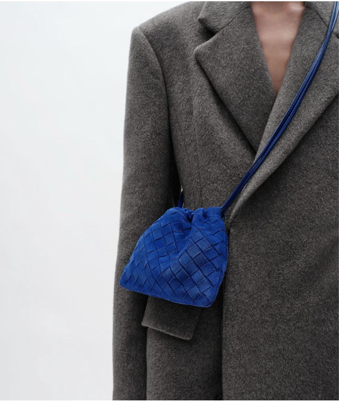 BOTTEGA VENETA Синяя замшевая сумка через плечо, фото 2
