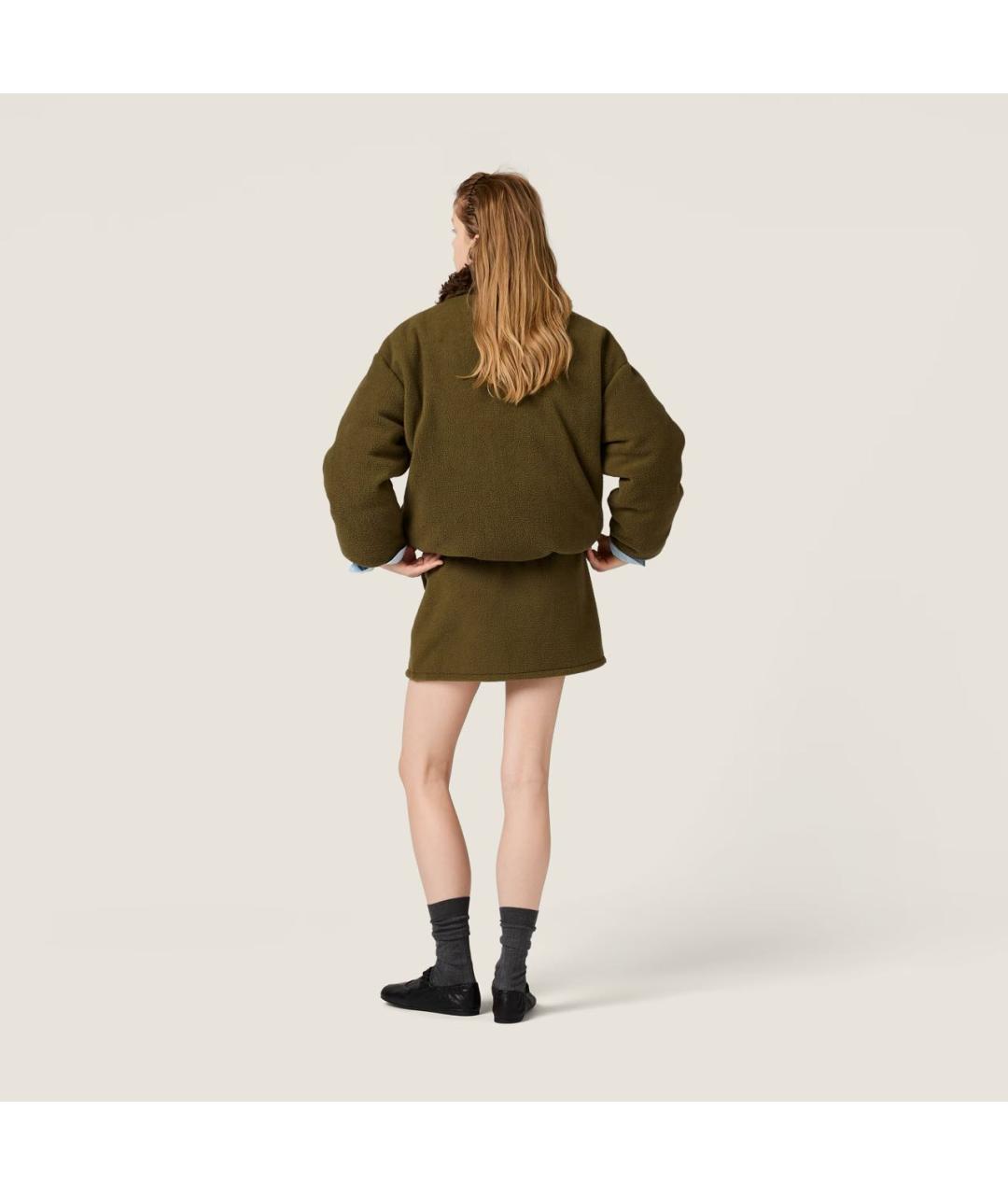 MIU MIU Хаки полиэстеровая куртка, фото 3