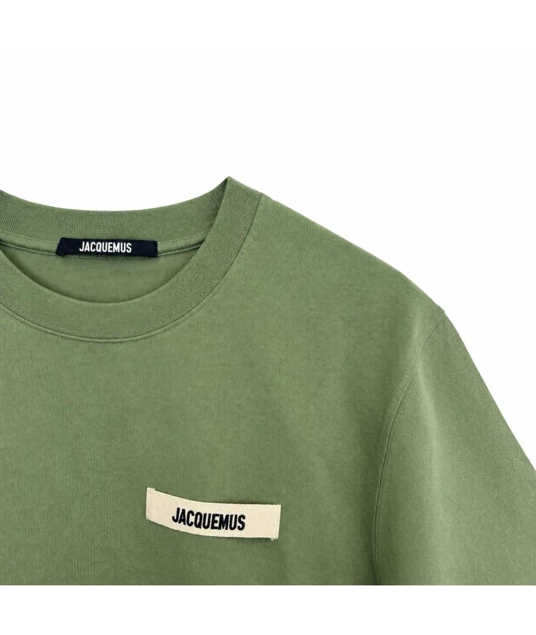 JACQUEMUS Зеленая хлопковая футболка, фото 3
