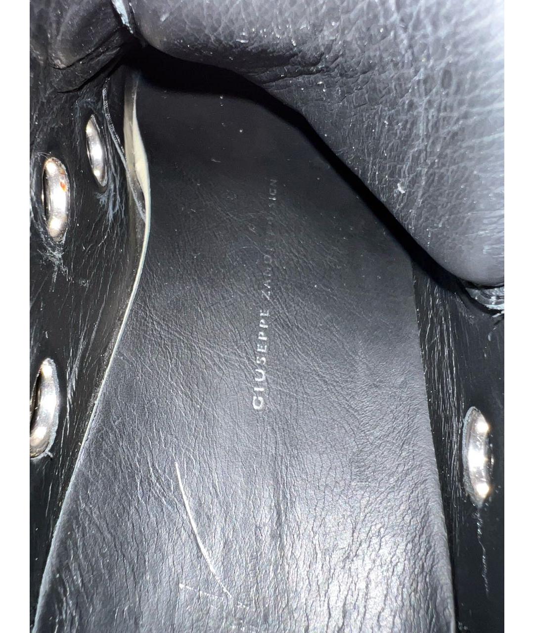GIUSEPPE ZANOTTI DESIGN Черные кожаные кеды, фото 5