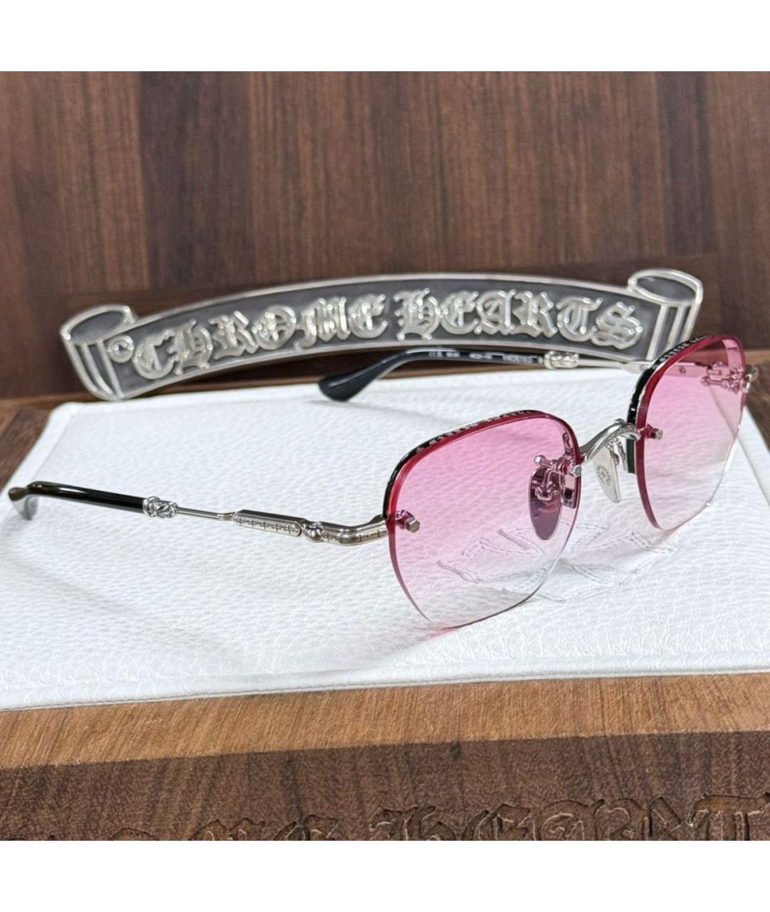 CHROME HEARTS Серебряные металлические солнцезащитные очки, фото 2