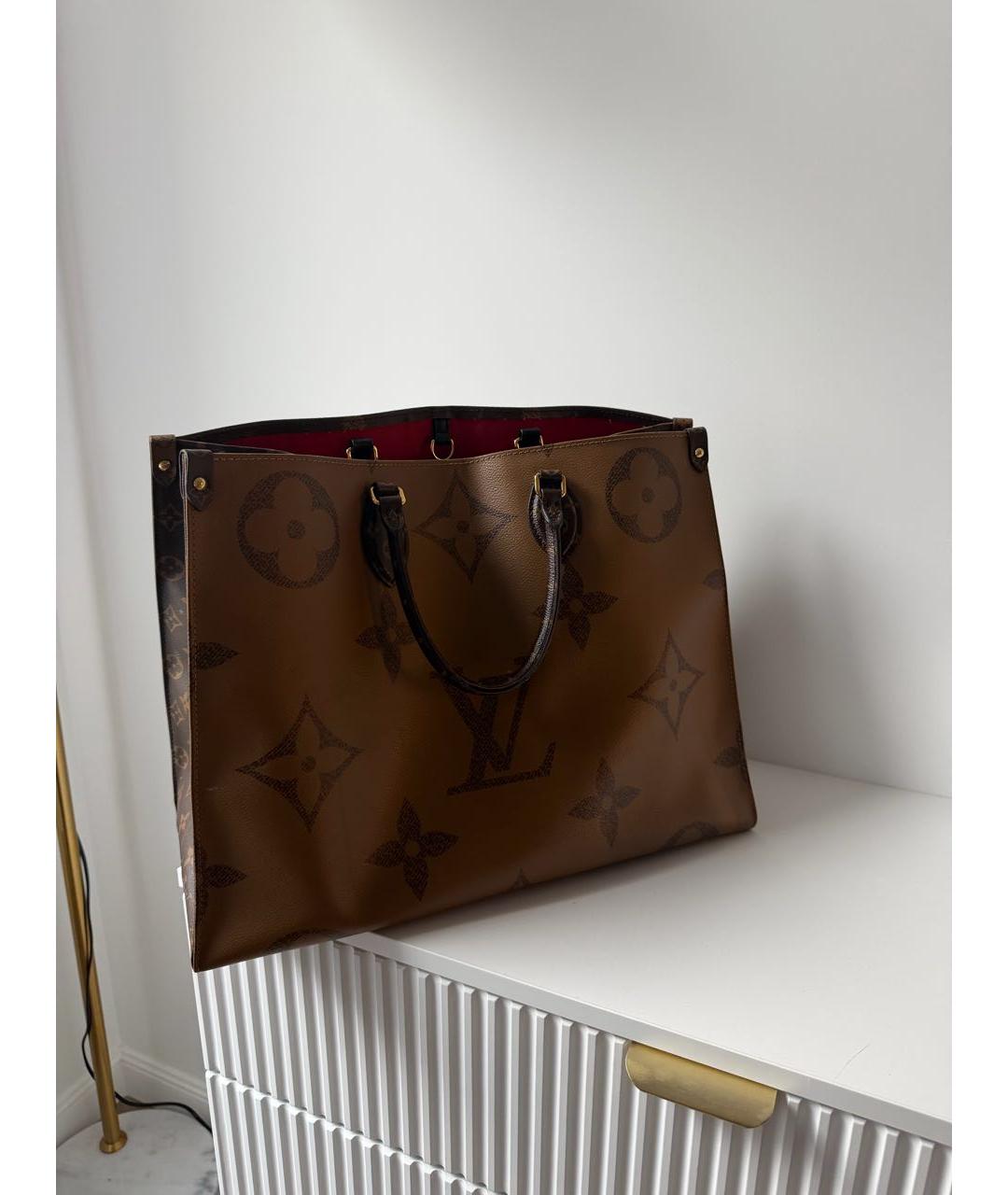 LOUIS VUITTON Коричневая кожаная дорожная/спортивная сумка, фото 3