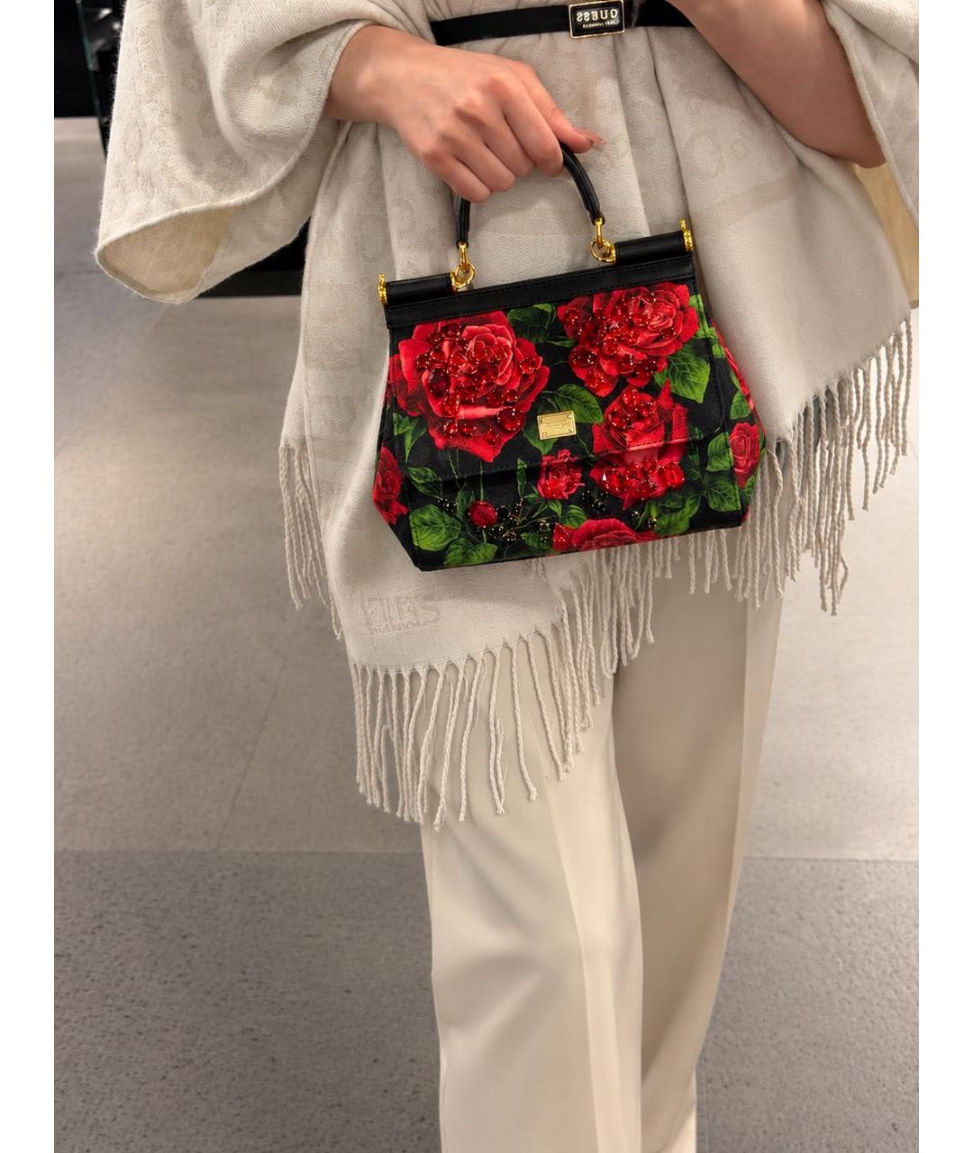 DOLCE&GABBANA Бордовая кожаная сумка с короткими ручками, фото 2
