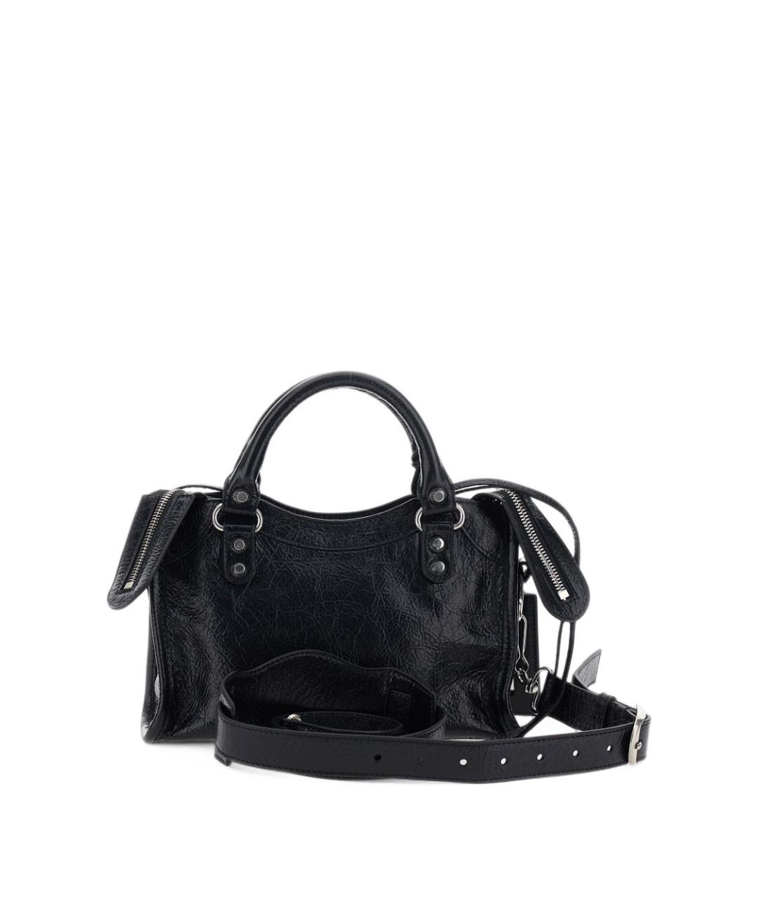 BALENCIAGA Черная кожаная сумка тоут, фото 3