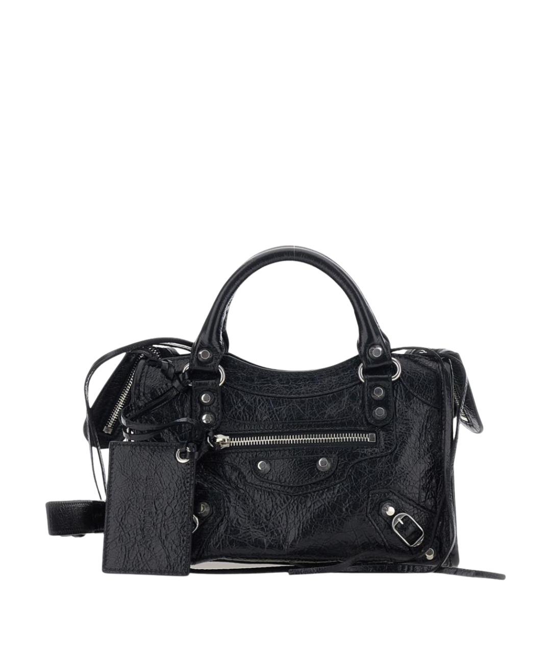 BALENCIAGA Черная кожаная сумка тоут, фото 1