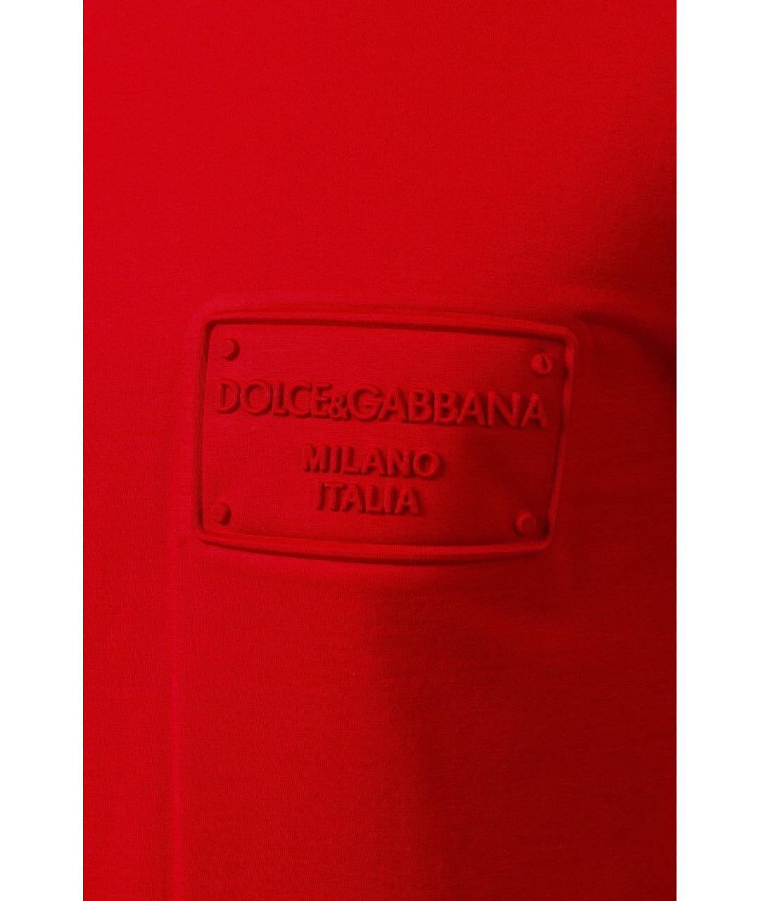 DOLCE&GABBANA Красная хлопковая футболка, фото 3