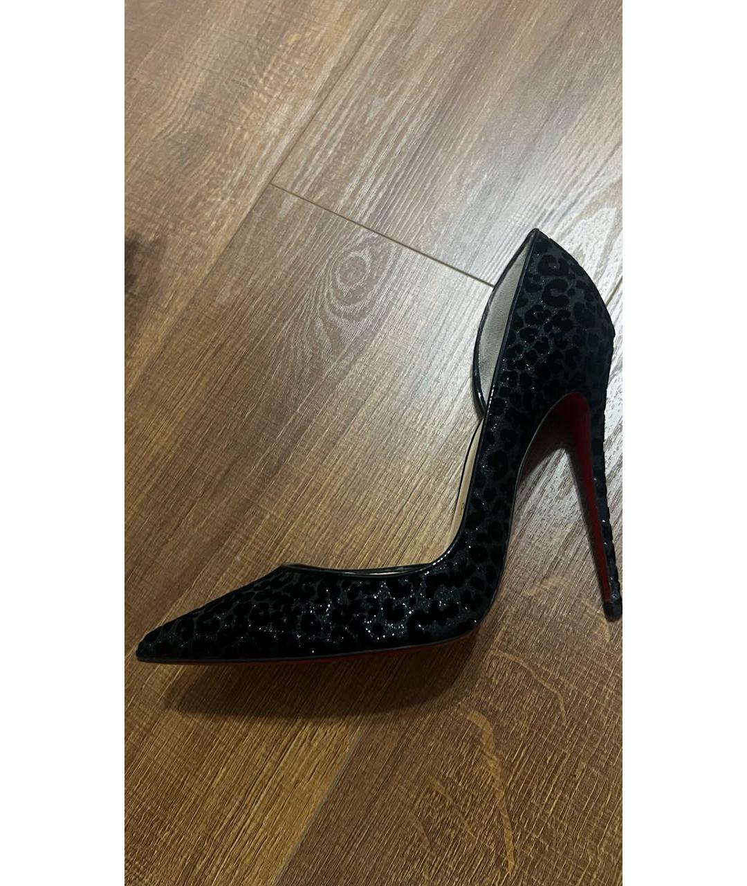 CHRISTIAN LOUBOUTIN Черные текстильные туфли, фото 5