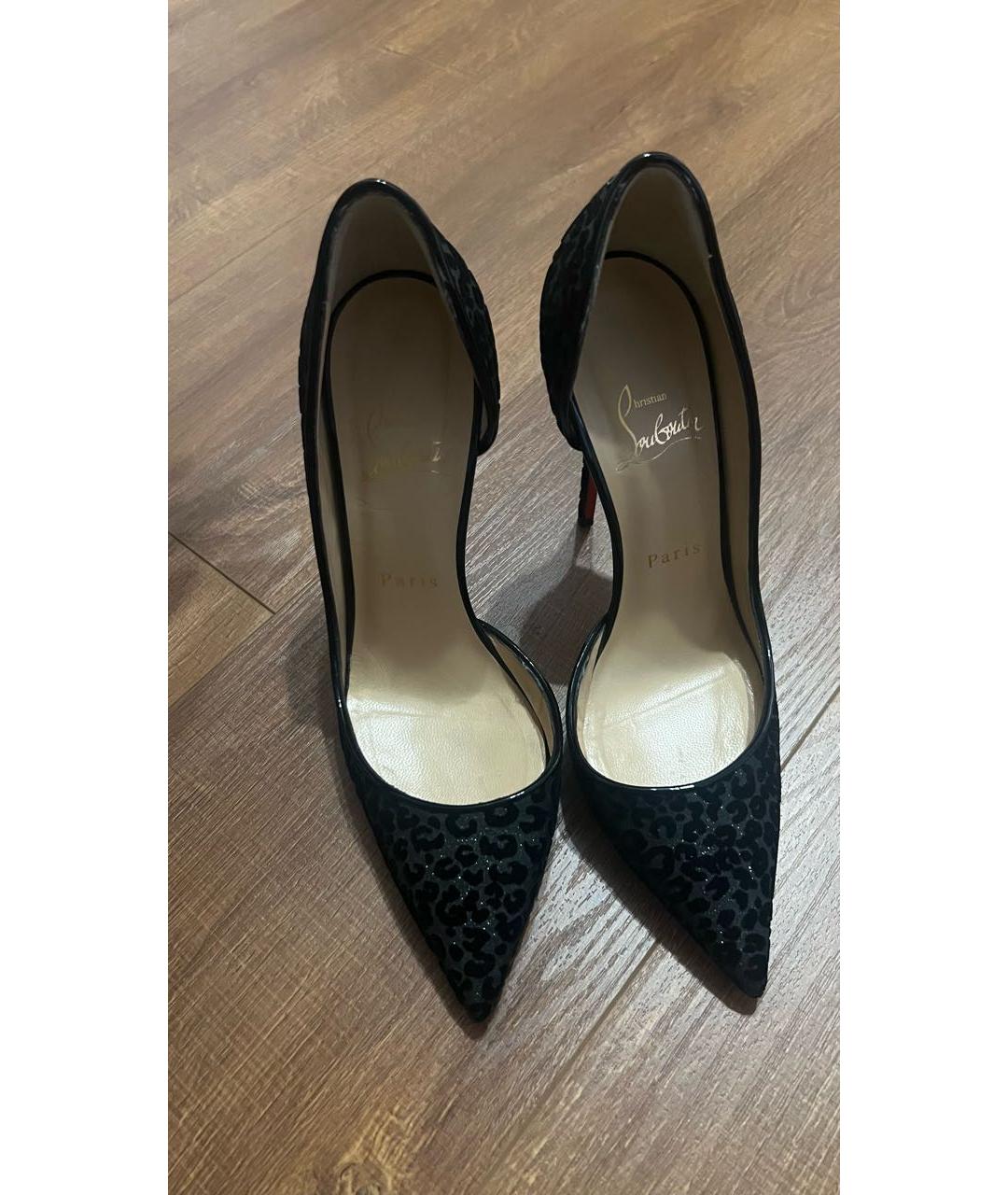 CHRISTIAN LOUBOUTIN Черные текстильные туфли, фото 4