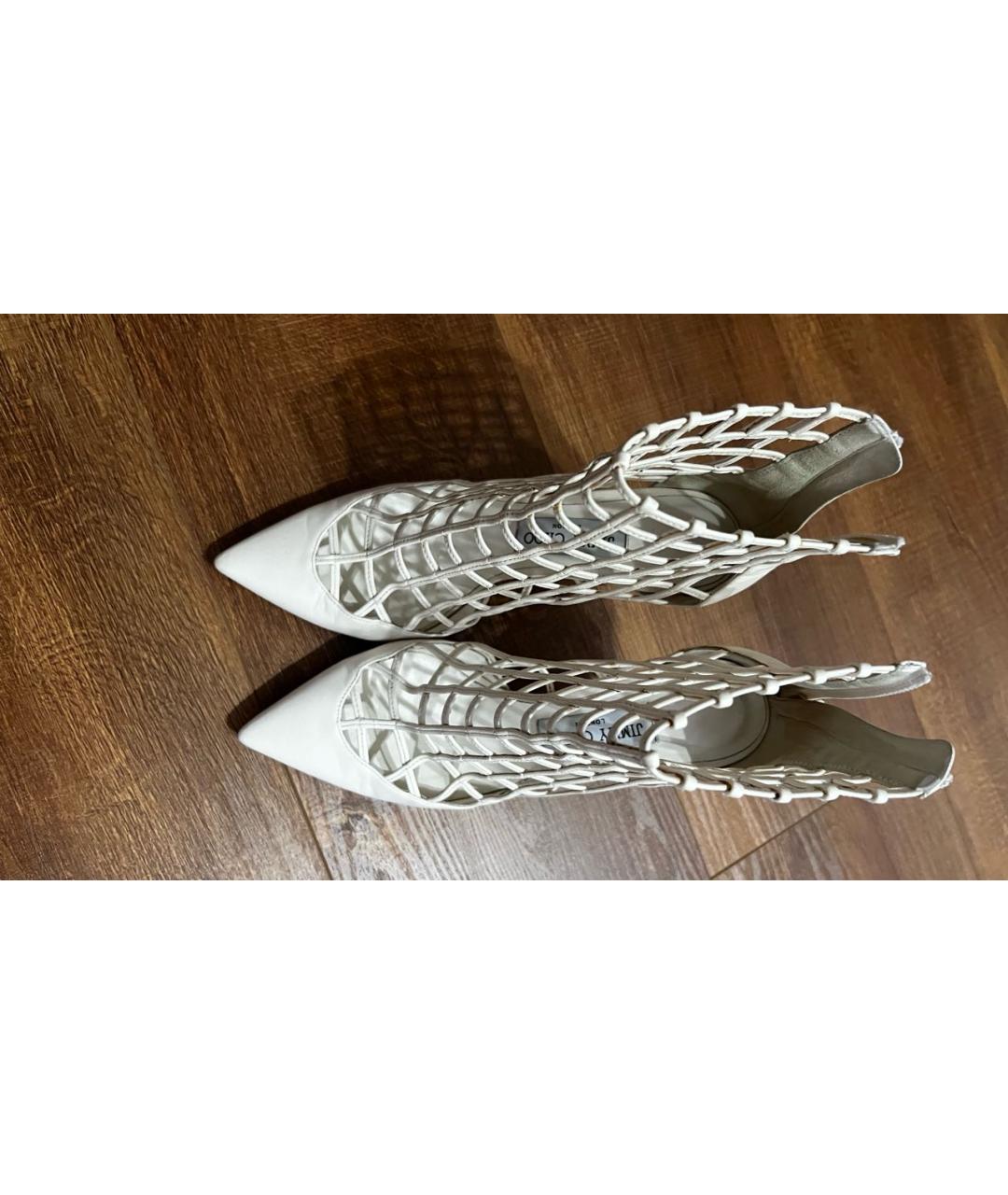 JIMMY CHOO Белые кожаные ботильоны, фото 2