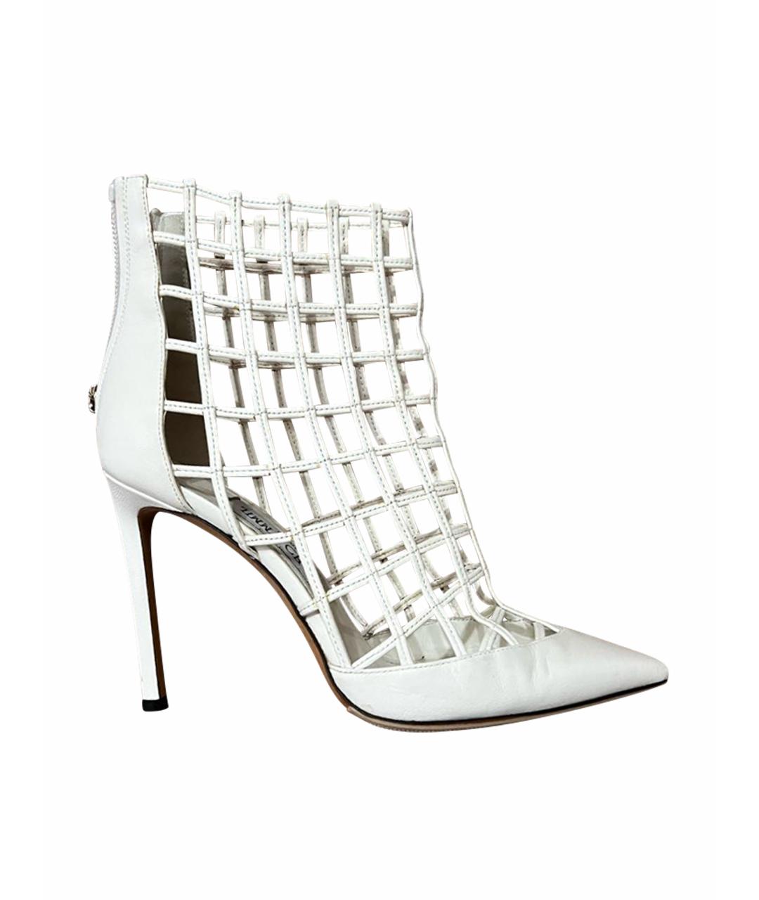JIMMY CHOO Белые кожаные ботильоны, фото 1