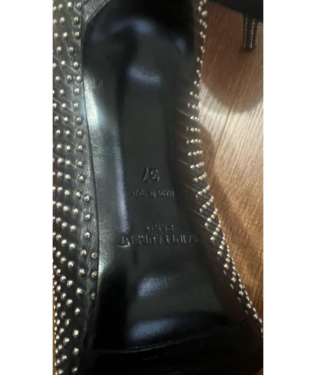 SAINT LAURENT Черные кожаные туфли, фото 4