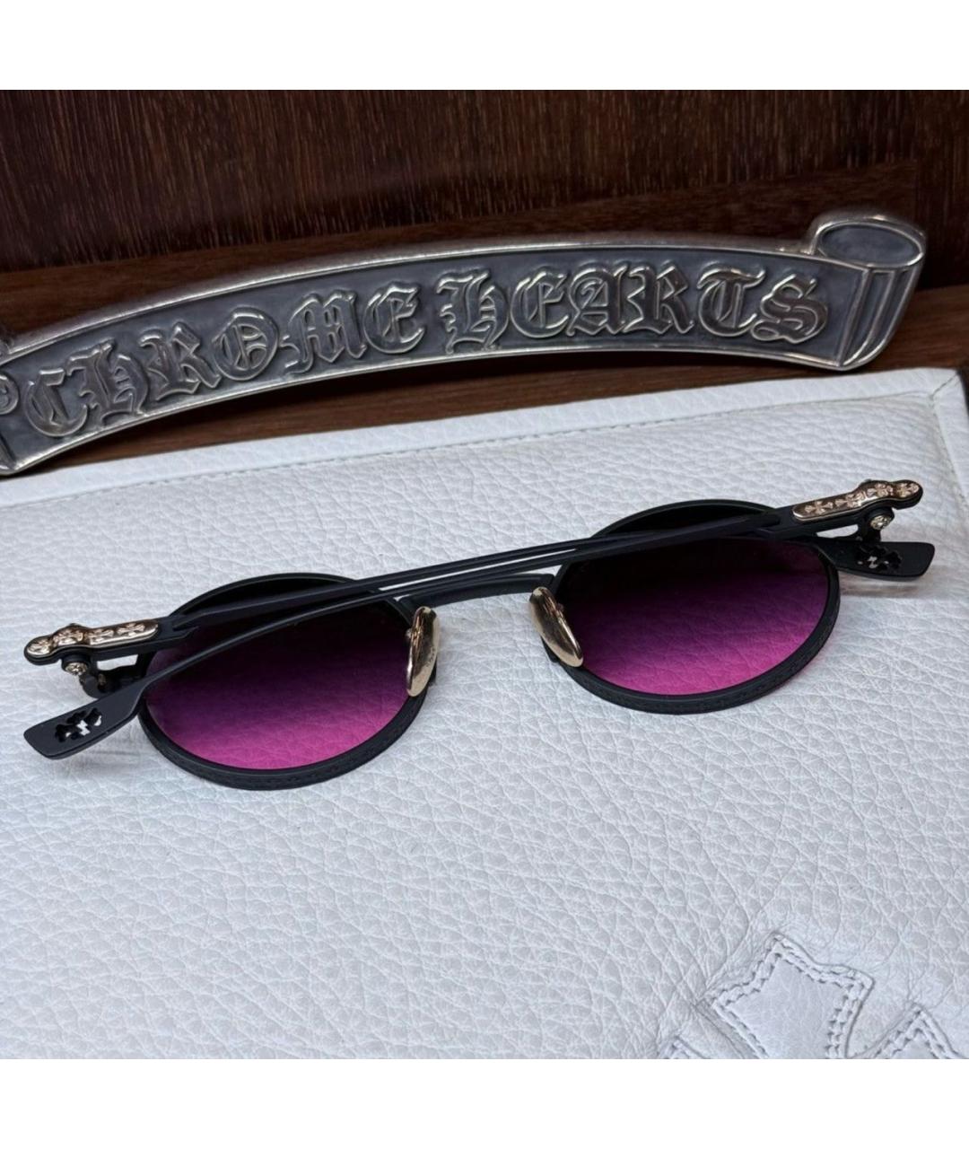 CHROME HEARTS Черные металлические солнцезащитные очки, фото 4