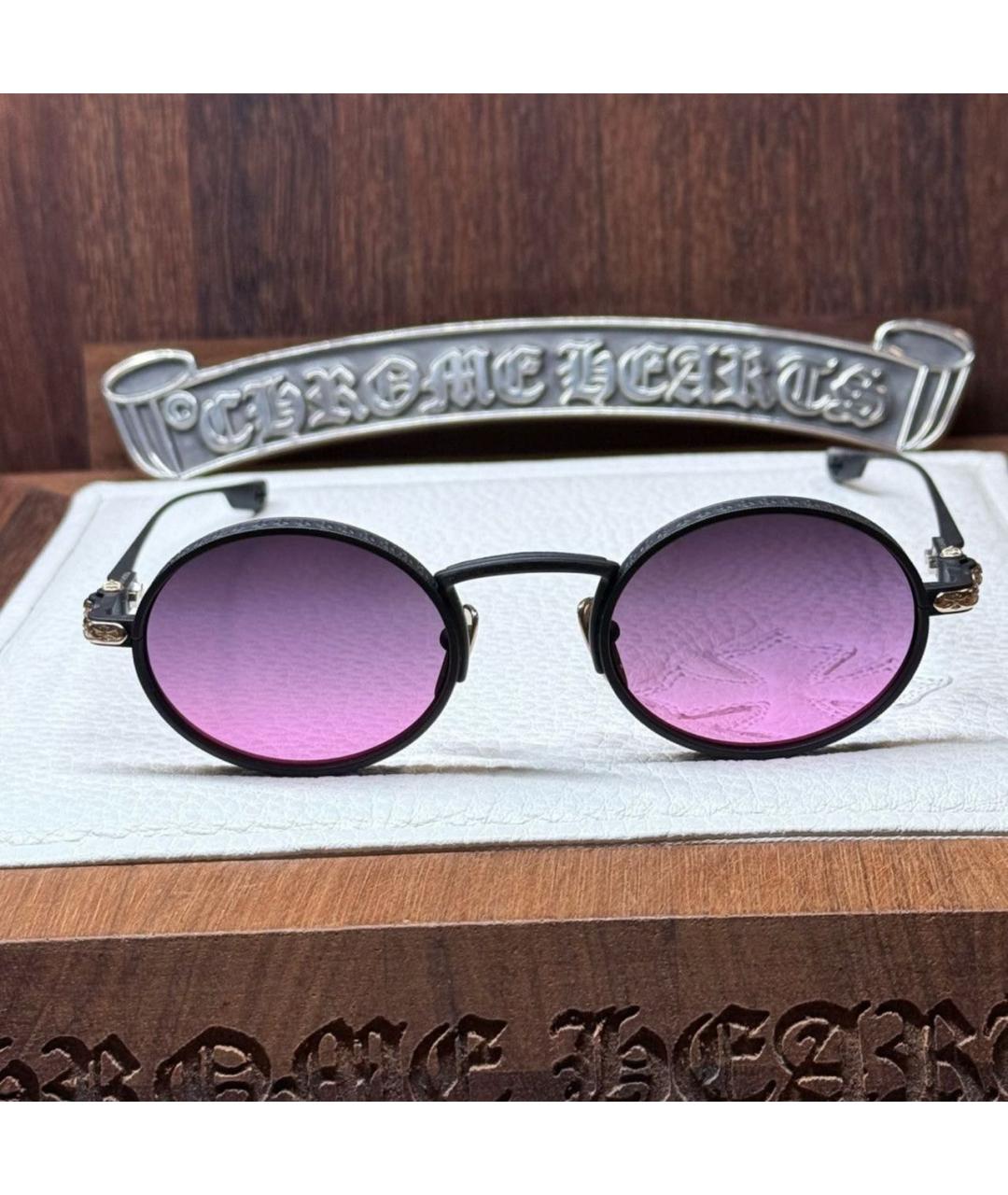 CHROME HEARTS Черные металлические солнцезащитные очки, фото 3