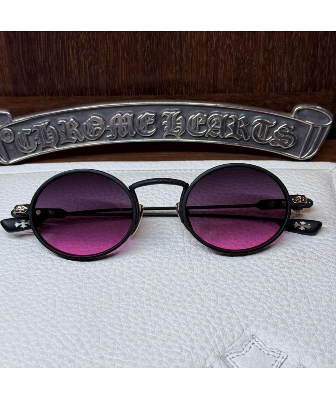 CHROME HEARTS Черные металлические солнцезащитные очки, фото 6
