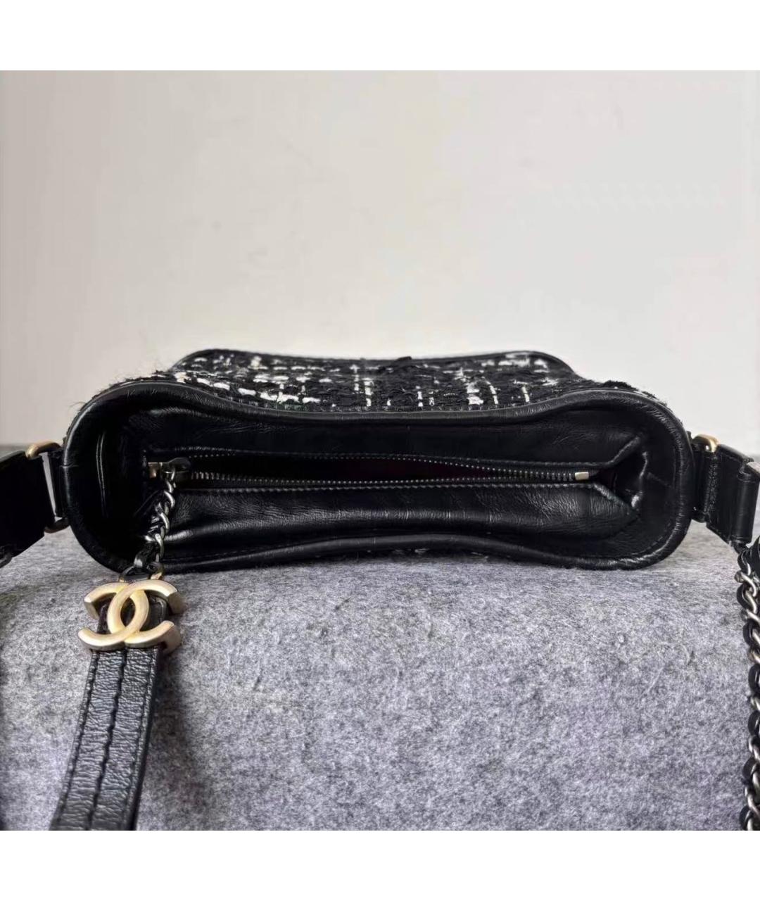 CHANEL Черная твидовая сумка через плечо, фото 5