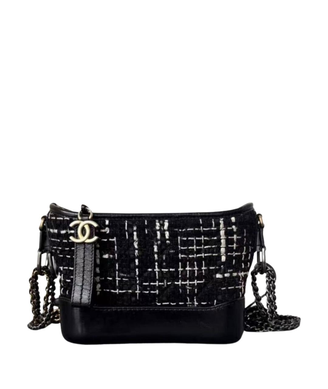 CHANEL Черная твидовая сумка через плечо, фото 1