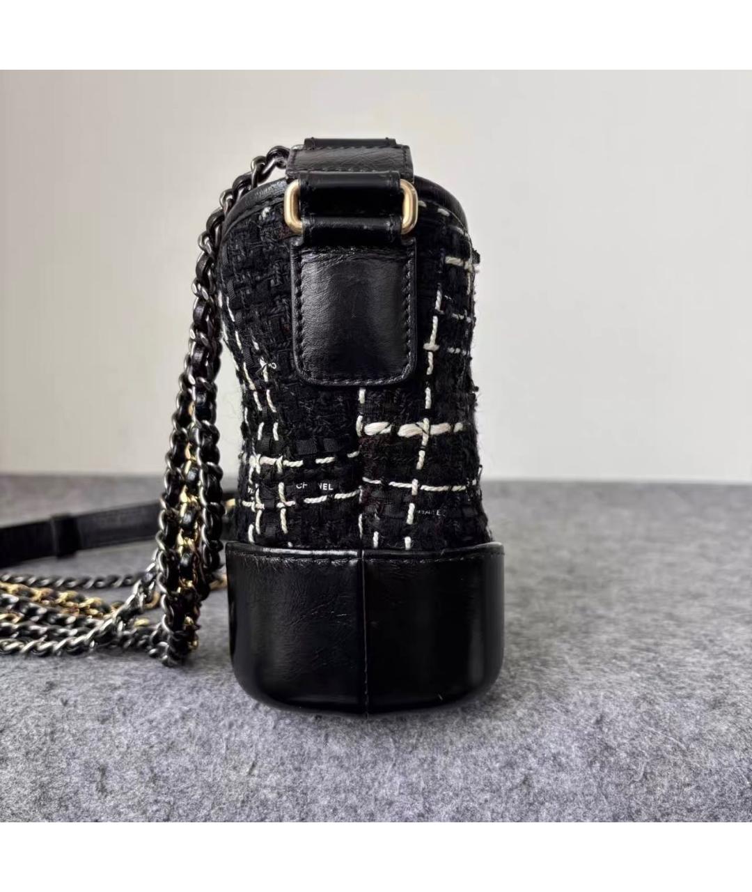 CHANEL Черная твидовая сумка через плечо, фото 4