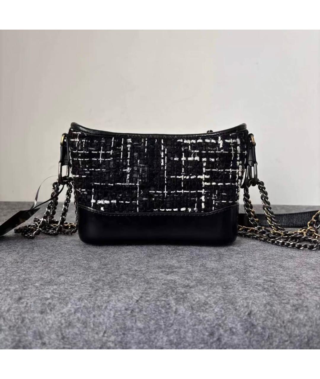 CHANEL Черная твидовая сумка через плечо, фото 2