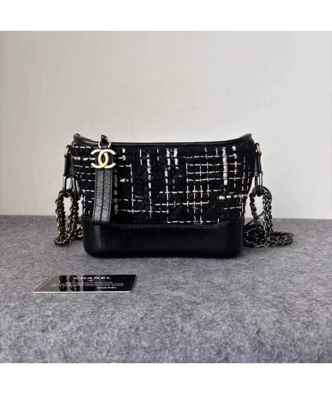 CHANEL Черная твидовая сумка через плечо, фото 9