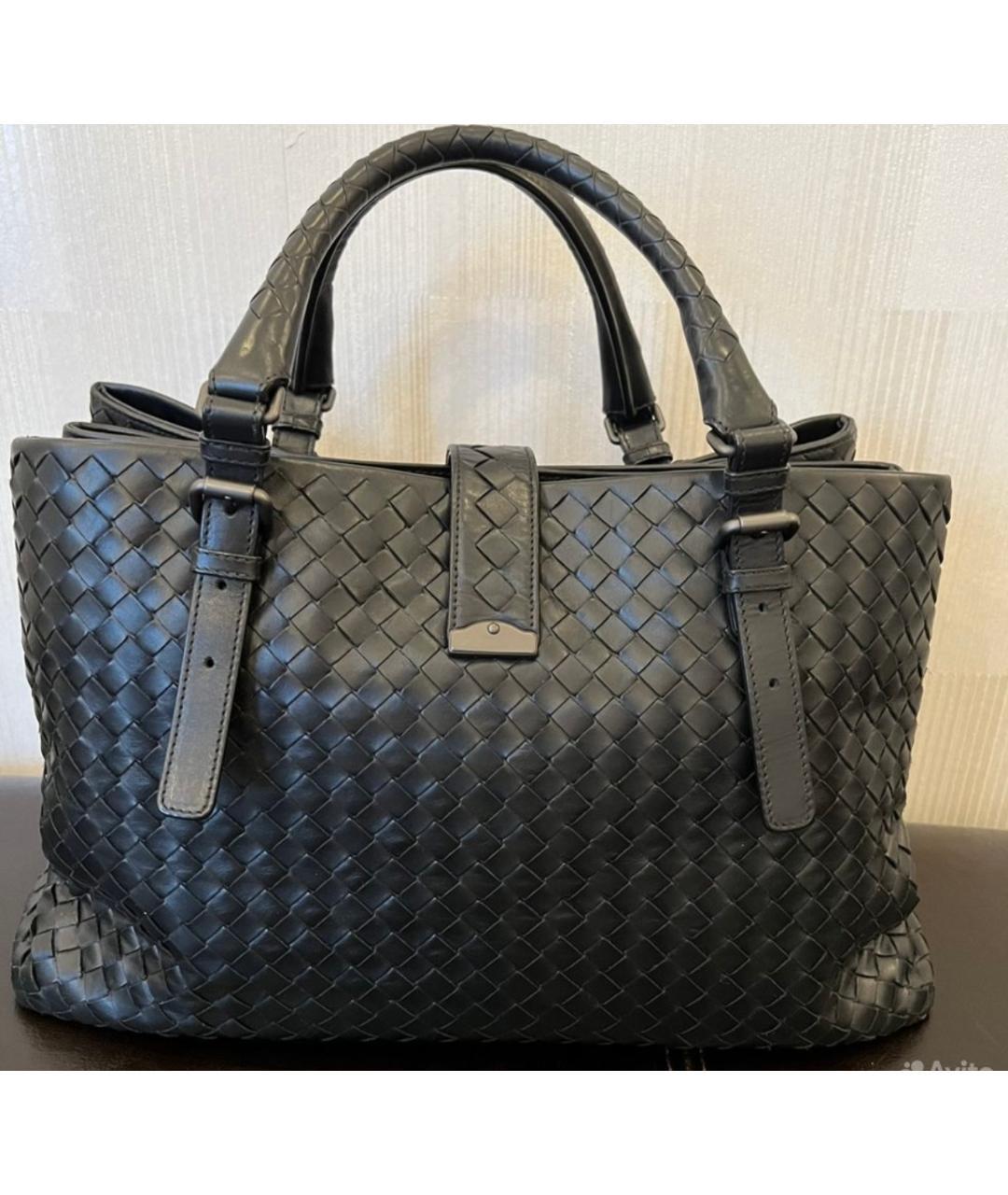 BOTTEGA VENETA Черная кожаная сумка с короткими ручками, фото 3