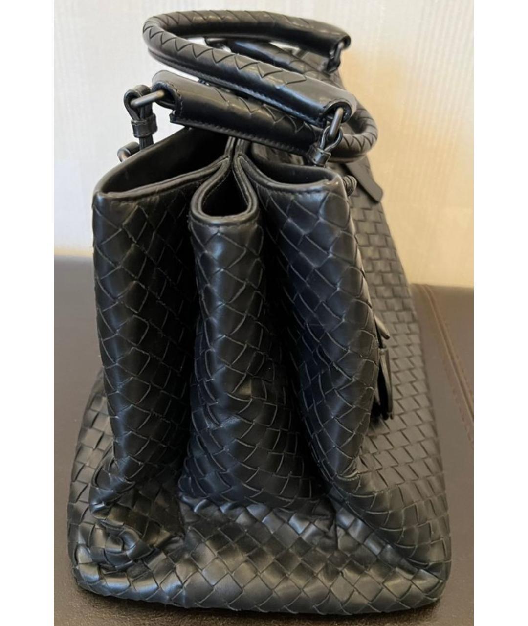 BOTTEGA VENETA Черная кожаная сумка с короткими ручками, фото 5