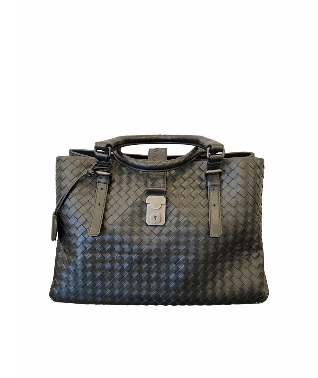 BOTTEGA VENETA Черная кожаная сумка с короткими ручками, фото 8